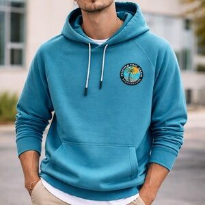 Scotch & Soda Summertime Oasis Hoodie Teal Coastal Euro Street Resort Surf Small